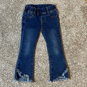 Girls’ raw hem flare jeans
